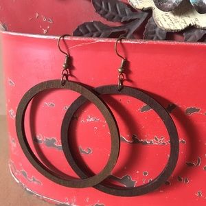 Simple Classic Wood Hoop Earrings